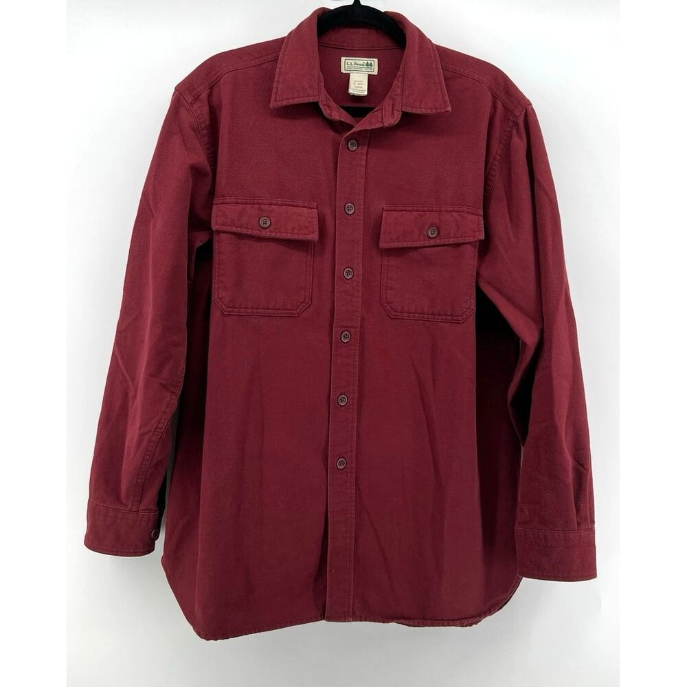 L.L.Bean | Chamois Cloth Shirt Red Traditional Fit Heavy Flannel Men's M